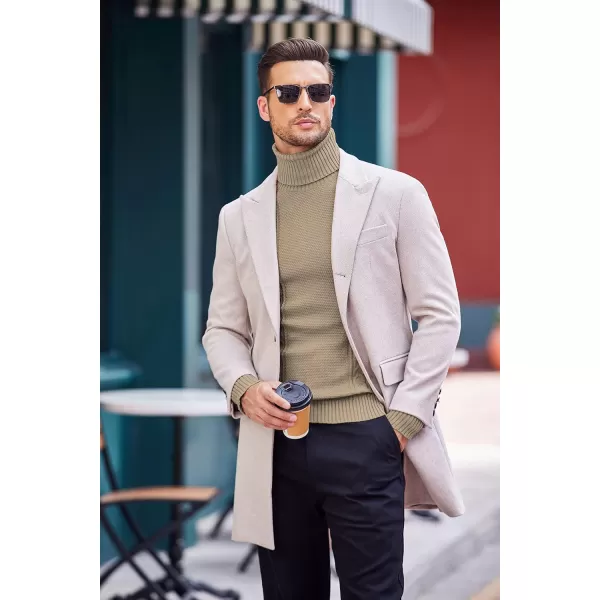 COOFANDY Men's Slim fit Turtleneck Sweater Casual Cable Knitted Pullover Sweaters