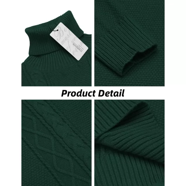 COOFANDY Men's Slim fit Turtleneck Sweater Casual Cable Knitted Pullover Sweaters