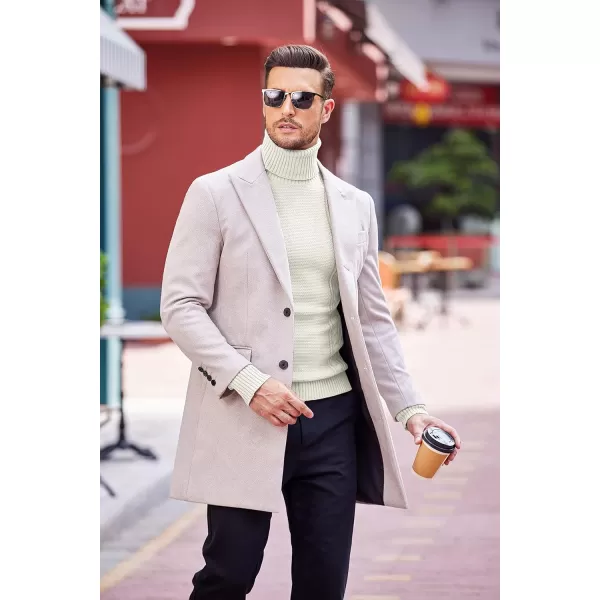COOFANDY Men's Slim fit Turtleneck Sweater Casual Cable Knitted Pullover Sweaters