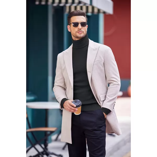 COOFANDY Men's Slim fit Turtleneck Sweater Casual Cable Knitted Pullover Sweaters
