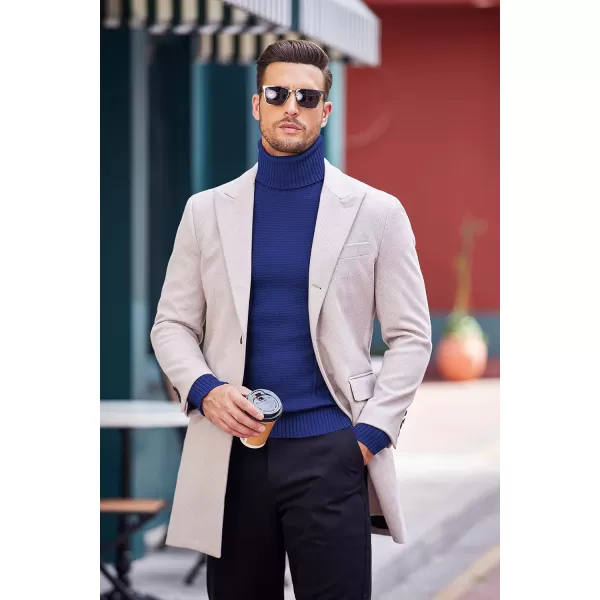 COOFANDY Men's Slim fit Turtleneck Sweater Casual Cable Knitted Pullover Sweaters