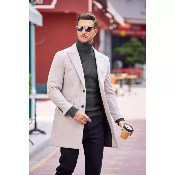COOFANDY Men's Slim fit Turtleneck Sweater Casual Cable Knitted Pullover Sweaters
