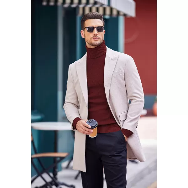 COOFANDY Men's Slim fit Turtleneck Sweater Casual Cable Knitted Pullover Sweaters