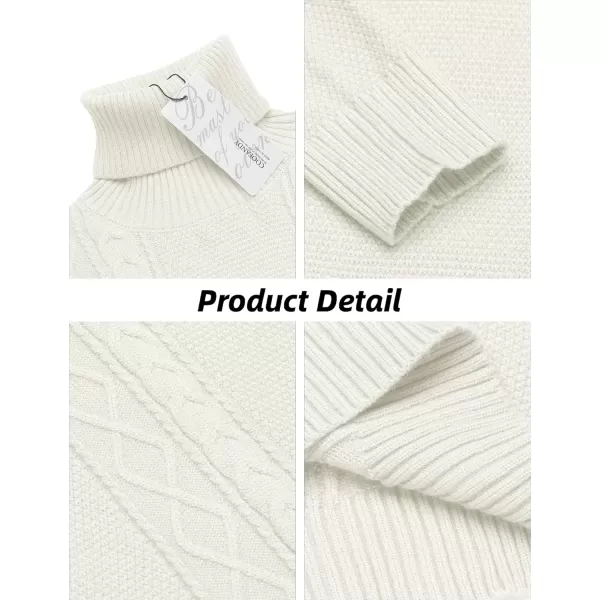 COOFANDY Men's Slim fit Turtleneck Sweater Casual Cable Knitted Pullover Sweaters