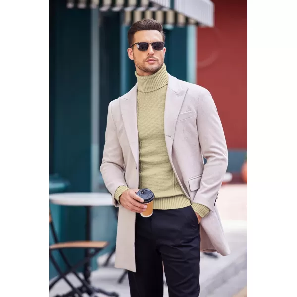 COOFANDY Men's Slim fit Turtleneck Sweater Casual Cable Knitted Pullover Sweaters