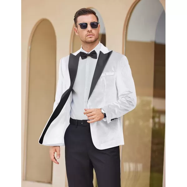 COOFANDY Mens Velvet Tuxedo One Button Blazer Peaked Lapel Suit Jacket for Wedding Prom Party Dinner