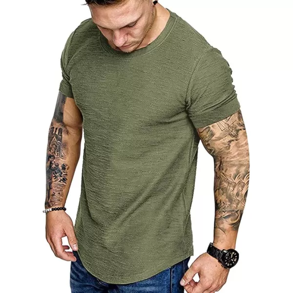COOFANDY Men Muscle Workout T Shirt Gym Bodybuilding Active Short Sleeve Tee Top Black
