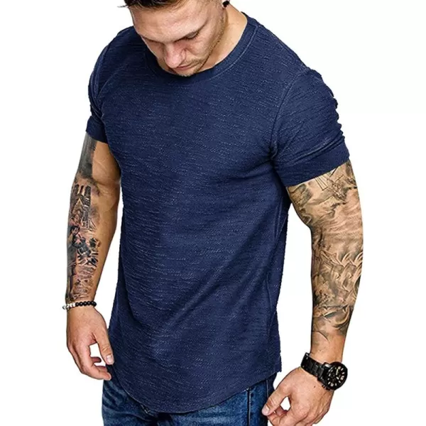 COOFANDY Men Muscle Workout T Shirt Gym Bodybuilding Active Short Sleeve Tee Top Black