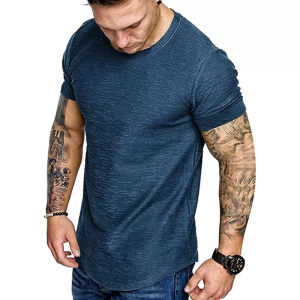 COOFANDY Men Muscle Workout T Shirt Gym Bodybuilding Active Short Sleeve Tee Top Black