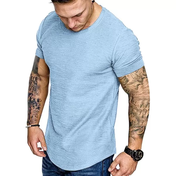 COOFANDY Men Muscle Workout T Shirt Gym Bodybuilding Active Short Sleeve Tee Top Black