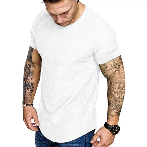 COOFANDY Men Muscle Workout T Shirt Gym Bodybuilding Active Short Sleeve Tee Top Black