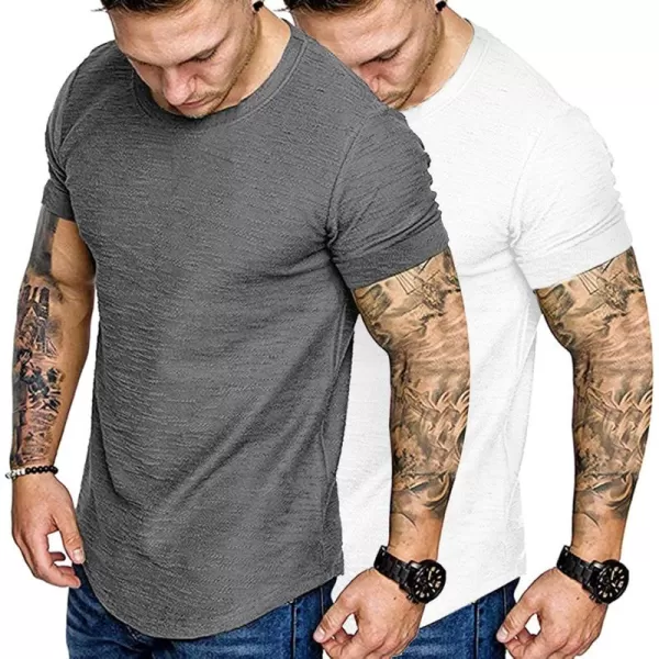 COOFANDY Men Muscle Workout T Shirt Gym Bodybuilding Active Short Sleeve Tee Top Black