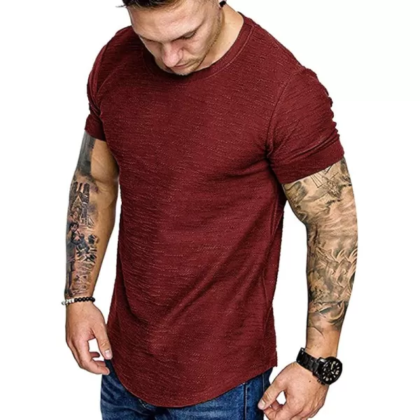 COOFANDY Men Muscle Workout T Shirt Gym Bodybuilding Active Short Sleeve Tee Top Black