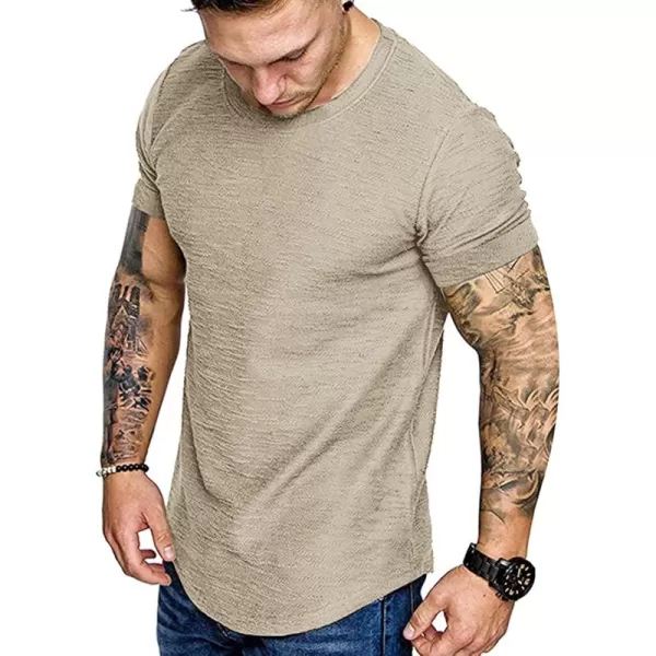 COOFANDY Men Muscle Workout T Shirt Gym Bodybuilding Active Short Sleeve Tee Top Black