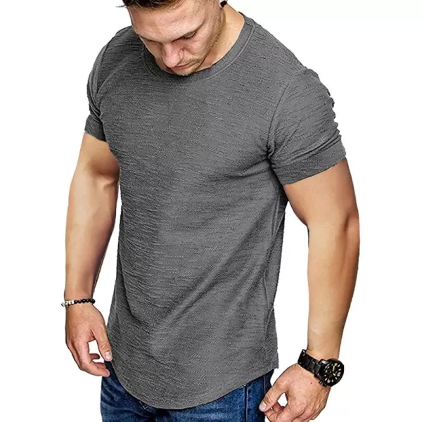 COOFANDY Men Muscle Workout T Shirt Gym Bodybuilding Active Short Sleeve Tee Top Black