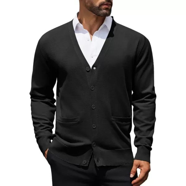 COOFANDY Mens Cardigan Sweaters Long Sleeve V Neck Cardigans Lightweight Knitted Button Down Sweaters with Pockets
