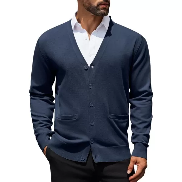 COOFANDY Mens Cardigan Sweaters Long Sleeve V Neck Cardigans Lightweight Knitted Button Down Sweaters with Pockets