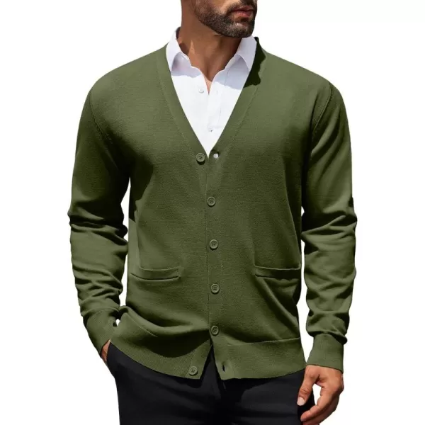 COOFANDY Mens Cardigan Sweaters Long Sleeve V Neck Cardigans Lightweight Knitted Button Down Sweaters with Pockets