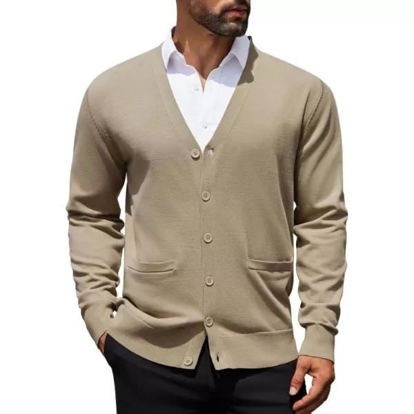 COOFANDY Mens Cardigan Sweaters Long Sleeve V Neck Cardigans Lightweight Knitted Button Down Sweaters with Pockets