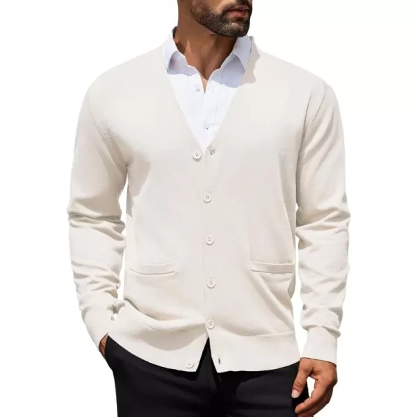 COOFANDY Mens Cardigan Sweaters Long Sleeve V Neck Cardigans Lightweight Knitted Button Down Sweaters with Pockets