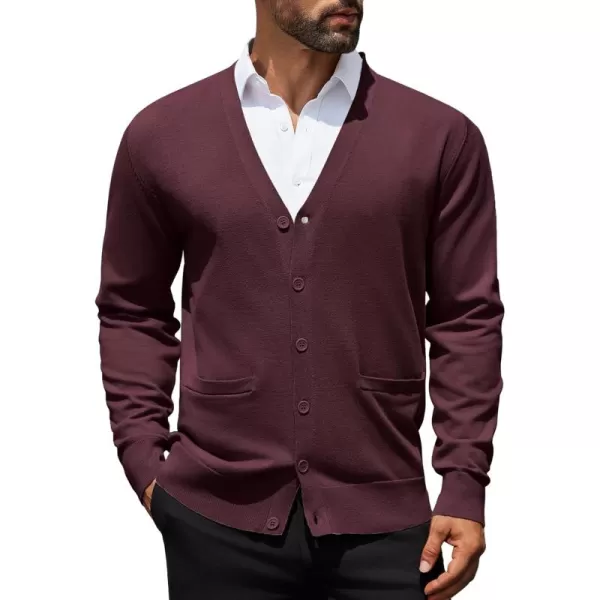 COOFANDY Mens Cardigan Sweaters Long Sleeve V Neck Cardigans Lightweight Knitted Button Down Sweaters with Pockets