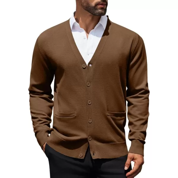 COOFANDY Mens Cardigan Sweaters Long Sleeve V Neck Cardigans Lightweight Knitted Button Down Sweaters with Pockets