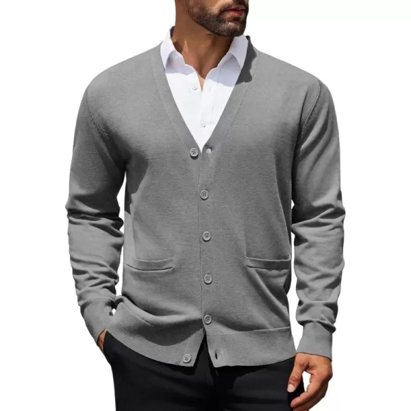 COOFANDY Mens Cardigan Sweaters Long Sleeve V Neck Cardigans Lightweight Knitted Button Down Sweaters with Pockets