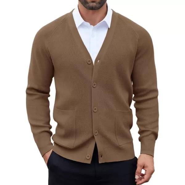 COOFANDY Men's Cardigan Sweaters with Button Lightweight Casual V Neck Long Sleeve Pockets Knitted Sweater