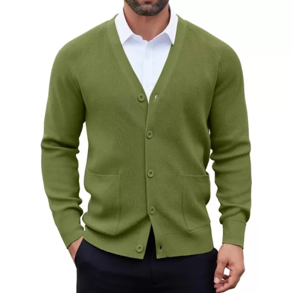 COOFANDY Men's Cardigan Sweaters with Button Lightweight Casual V Neck Long Sleeve Pockets Knitted Sweater