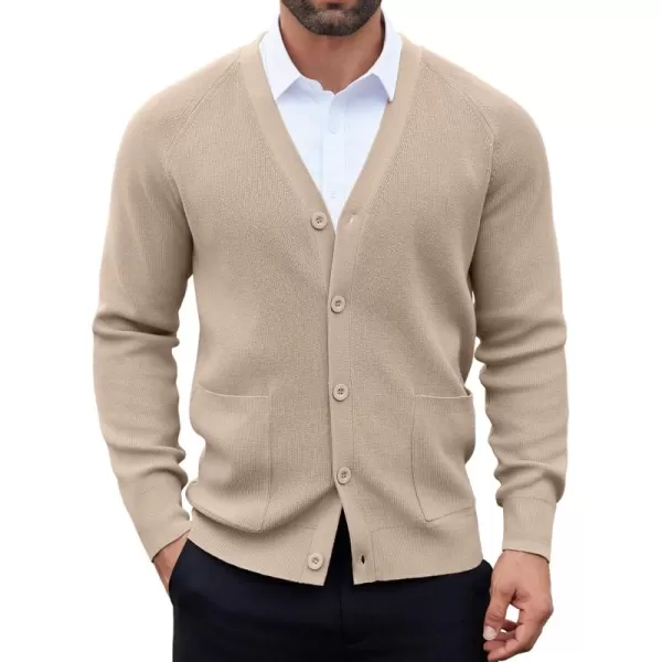 COOFANDY Men's Cardigan Sweaters with Button Lightweight Casual V Neck Long Sleeve Pockets Knitted Sweater