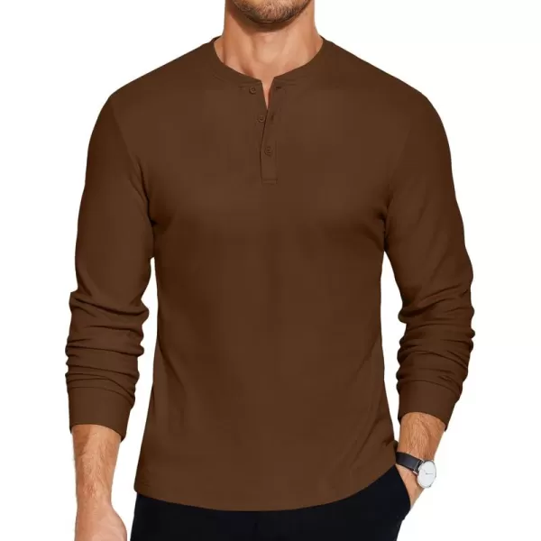 COOFANDY Men's Henley Shirts Long Sleeve Basic Pullover Shirt Lightweight Button T-Shirts