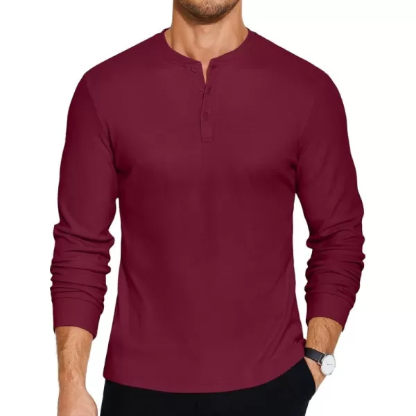 COOFANDY Men's Henley Shirts Long Sleeve Basic Pullover Shirt Lightweight Button T-Shirts