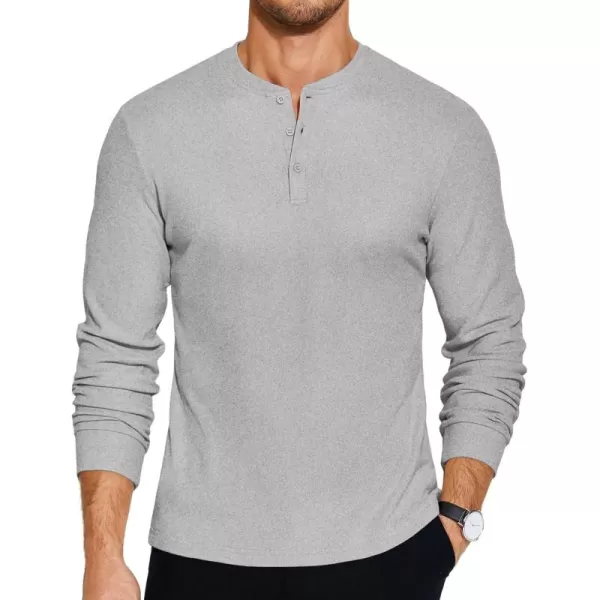 COOFANDY Men's Henley Shirts Long Sleeve Basic Pullover Shirt Lightweight Button T-Shirts