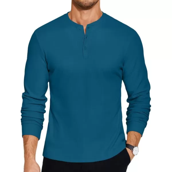 COOFANDY Men's Henley Shirts Long Sleeve Basic Pullover Shirt Lightweight Button T-Shirts