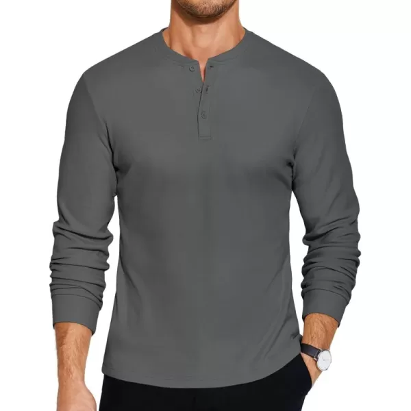 COOFANDY Men's Henley Shirts Long Sleeve Basic Pullover Shirt Lightweight Button T-Shirts