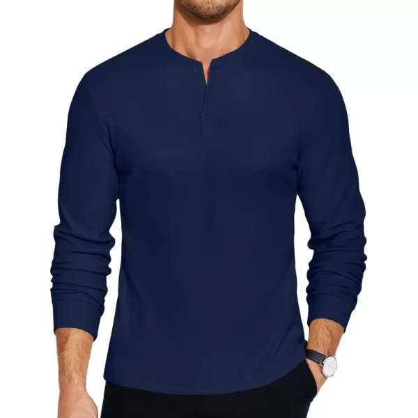 COOFANDY Men's Henley Shirts Long Sleeve Basic Pullover Shirt Lightweight Button T-Shirts