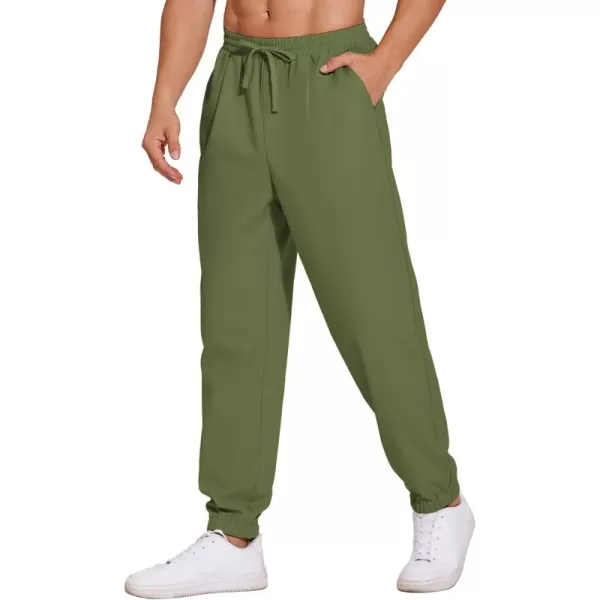 COOFANDY Men's Linen Casual Pants Lightweight Jogger Pants Elastic Waist Drawstring Yoga Beach Pants with Pockets