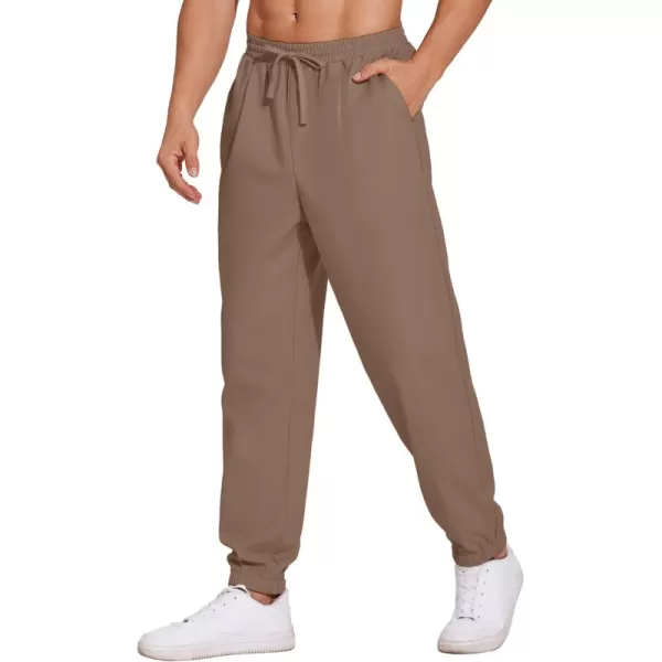 COOFANDY Men's Linen Casual Pants Lightweight Jogger Pants Elastic Waist Drawstring Yoga Beach Pants with Pockets