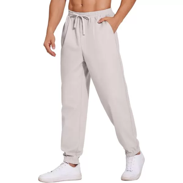 COOFANDY Men's Linen Casual Pants Lightweight Jogger Pants Elastic Waist Drawstring Yoga Beach Pants with Pockets