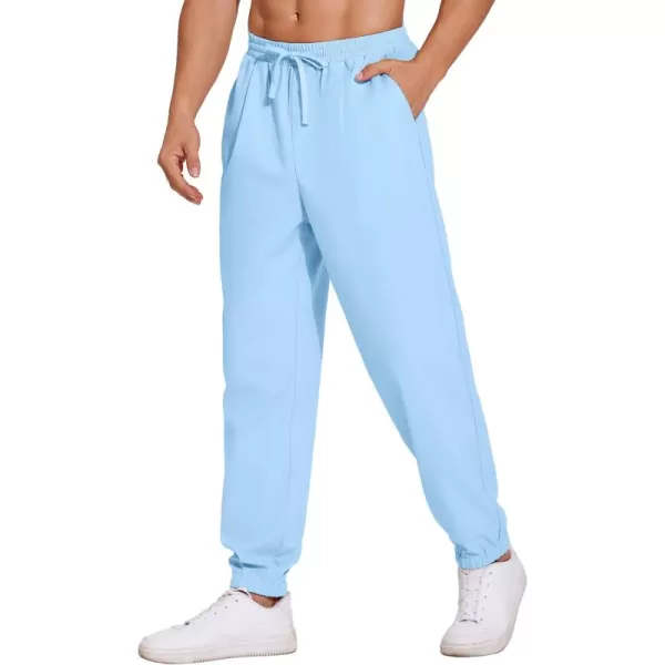 COOFANDY Men's Linen Casual Pants Lightweight Jogger Pants Elastic Waist Drawstring Yoga Beach Pants with Pockets