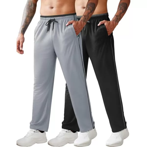 COOFANDY Mens Open Bottom Sweatpants Athletic Workout Pants Mesh Gym Pants for Runnning, Training,Casual