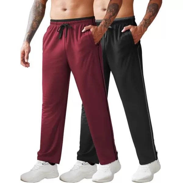 COOFANDY Mens Open Bottom Sweatpants Athletic Workout Pants Mesh Gym Pants for Runnning, Training,Casual