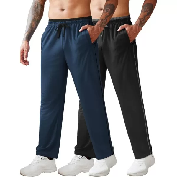 COOFANDY Mens Open Bottom Sweatpants Athletic Workout Pants Mesh Gym Pants for Runnning, Training,Casual