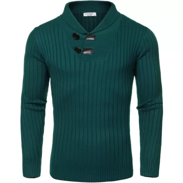 COOFANDY Men's Shawl Collar Sweaters Casual Slim Fit Button Knitted Pullover Sweater