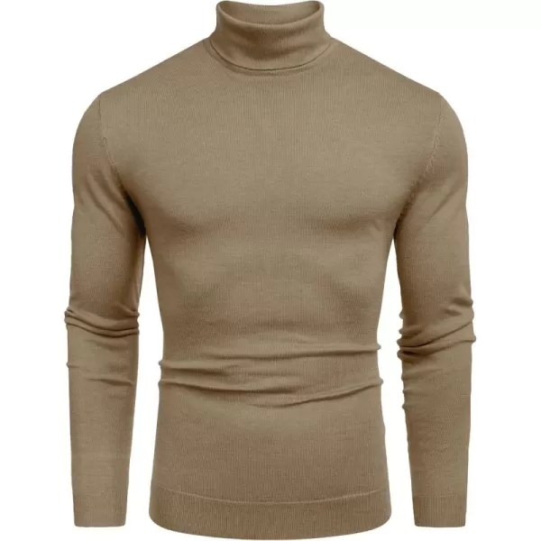 COOFANDY Men's Slim Fit Turtleneck Sweater Casual Basic Knitted Long Sleeve Pullover Sweater