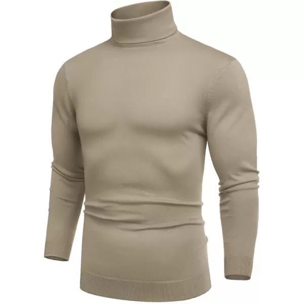 COOFANDY Men's Slim Fit Turtleneck Sweater Casual Basic Knitted Long Sleeve Pullover Sweater