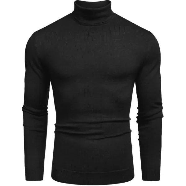 COOFANDY Men's Slim Fit Turtleneck Sweater Casual Basic Knitted Long Sleeve Pullover Sweater