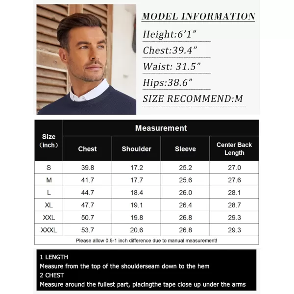COOFANDY Mens Crew Neck Sweaters Long Sleeve Lightweight Knit Dress Pullover Sweaters
