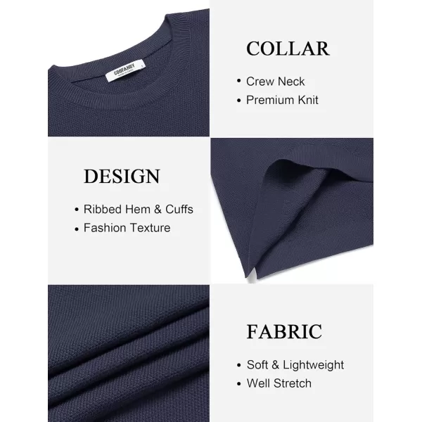 COOFANDY Mens Crew Neck Sweaters Long Sleeve Lightweight Knit Dress Pullover Sweaters