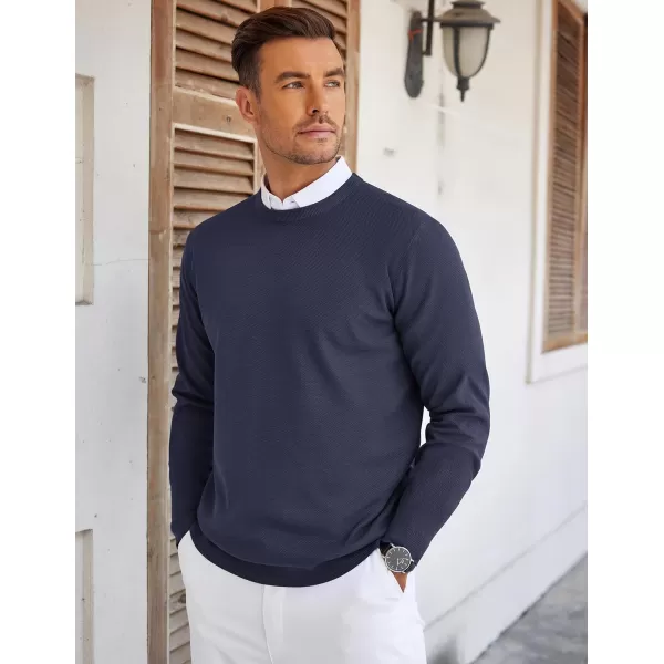 COOFANDY Mens Crew Neck Sweaters Long Sleeve Lightweight Knit Dress Pullover Sweaters